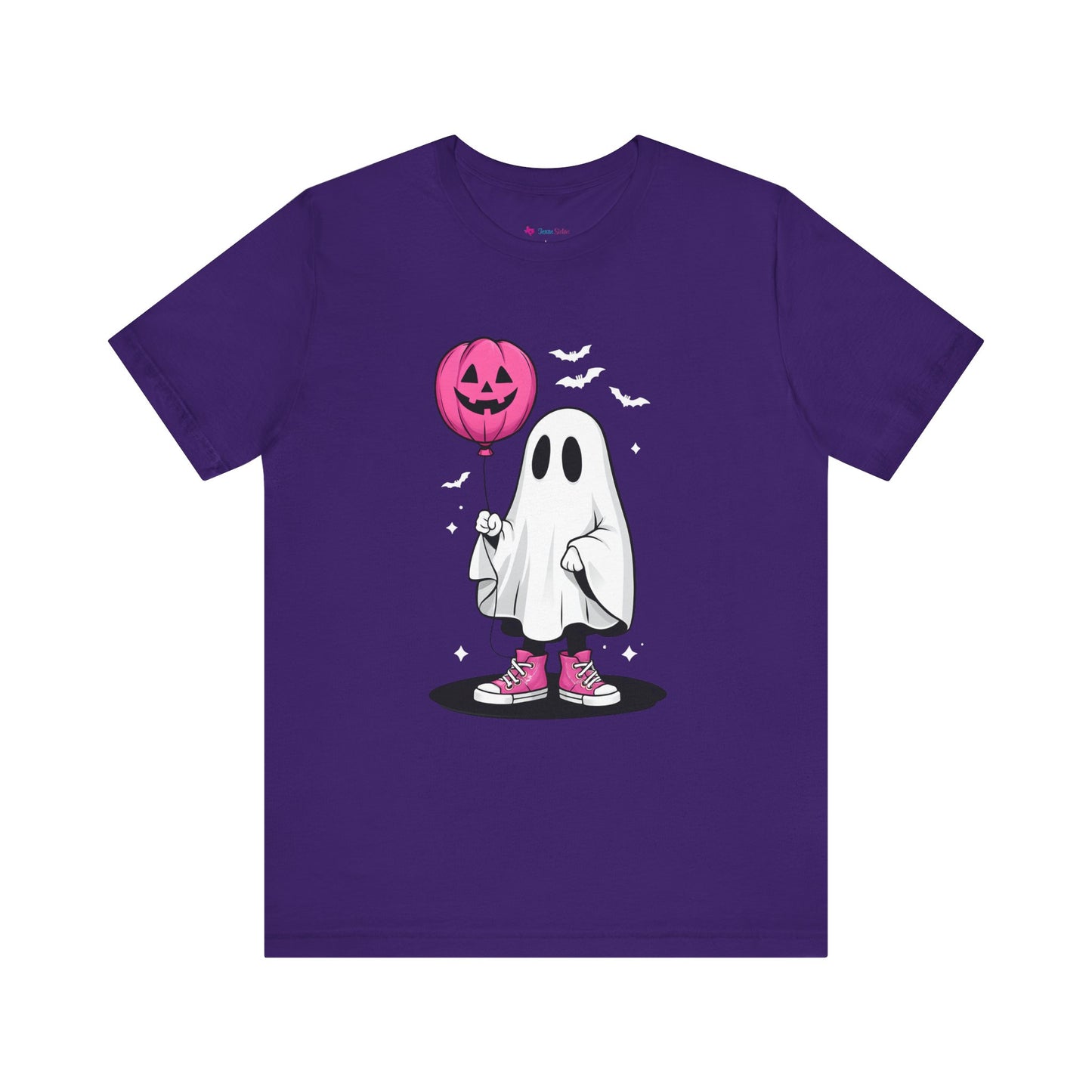 Ghost Tee with Pink Hightops and Pumpkin Balloon