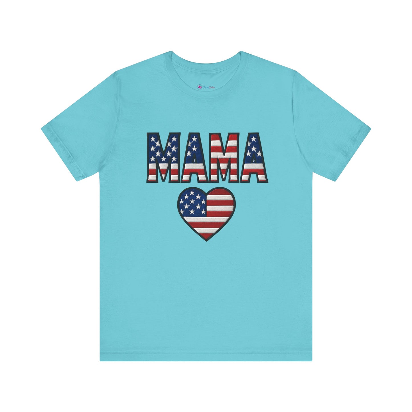 USA FLAG MAMA HEART T-SHIRT