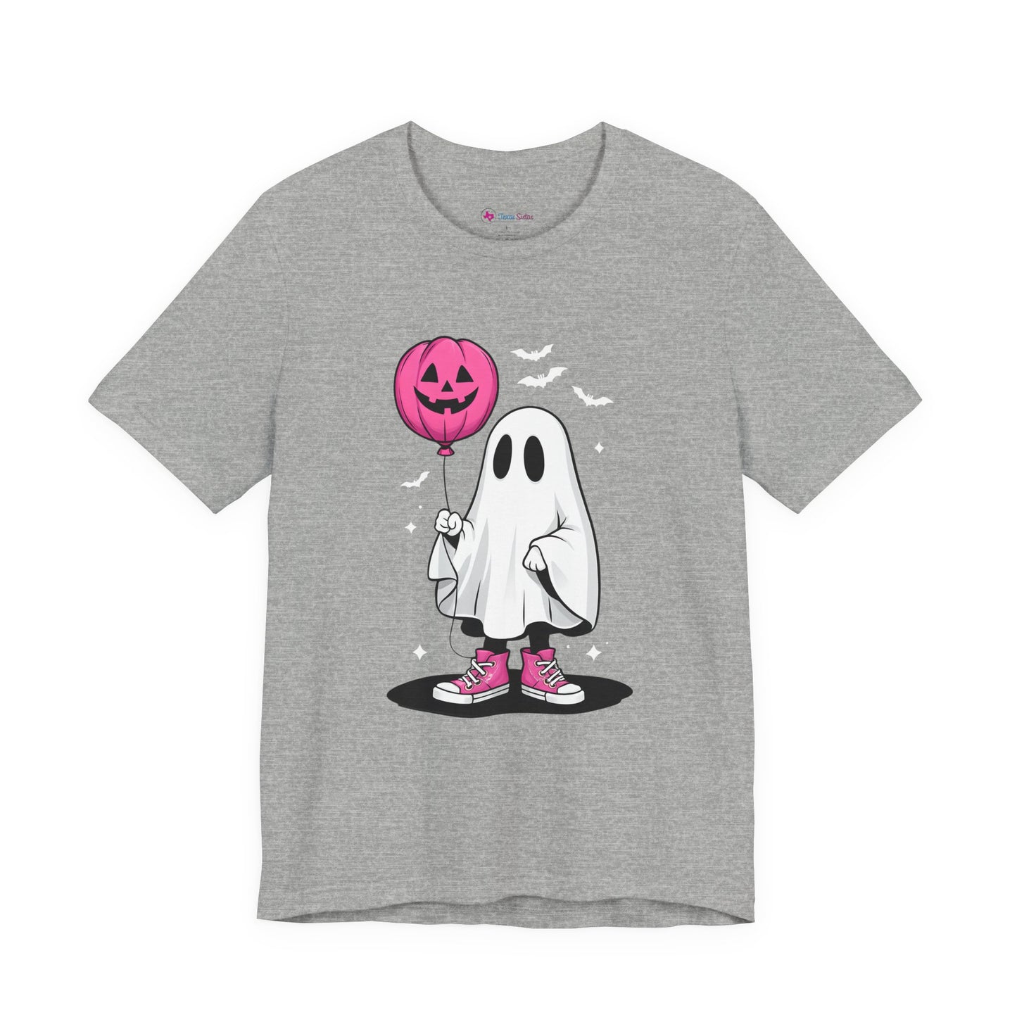 Ghost Tee with Pink Hightops and Pumpkin Balloon