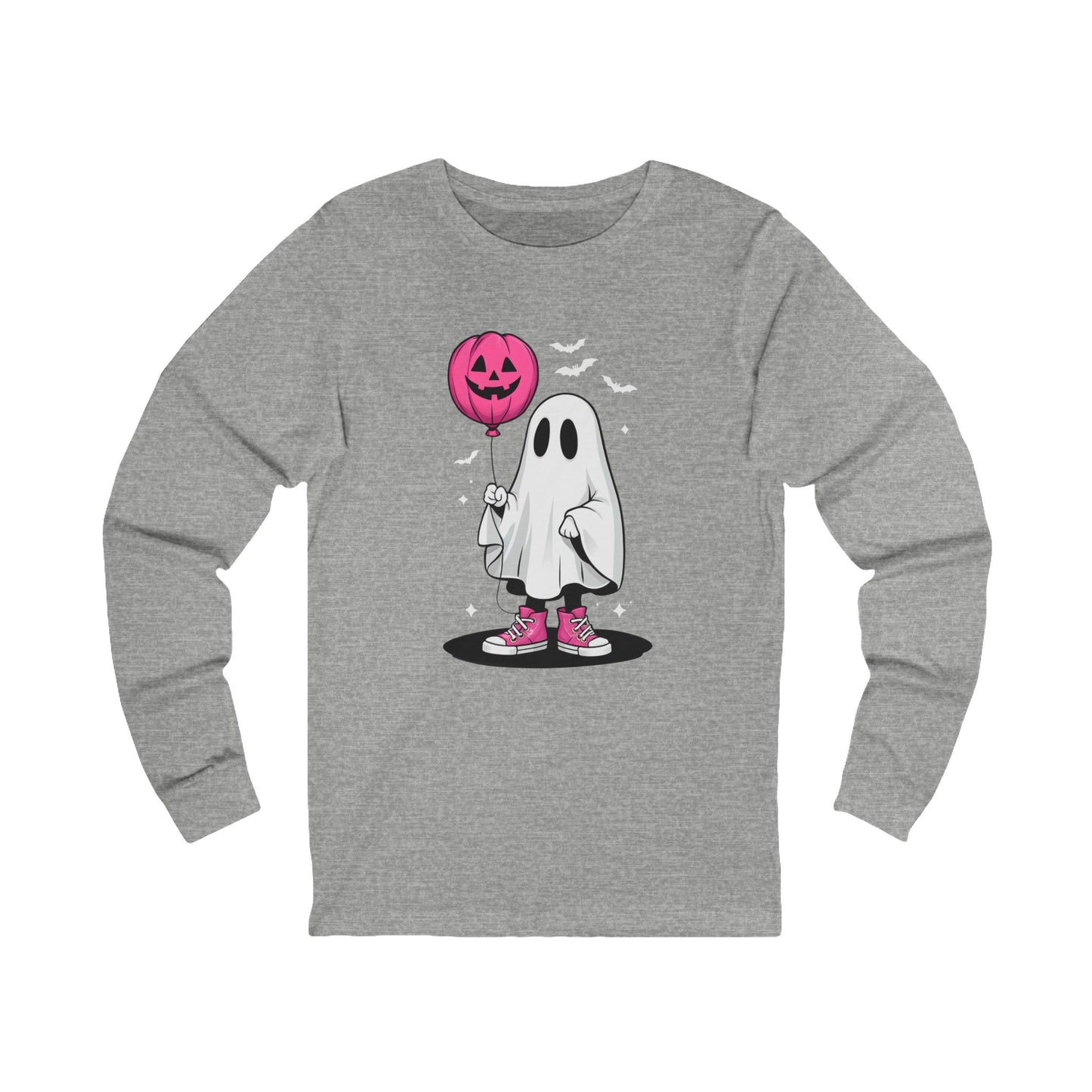 Ghostly Pink Pumpkin Balloon Halloween Long Sleeve T-Shirt