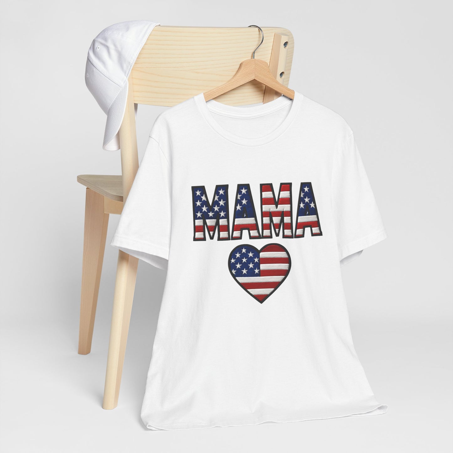 USA FLAG MAMA HEART T-SHIRT