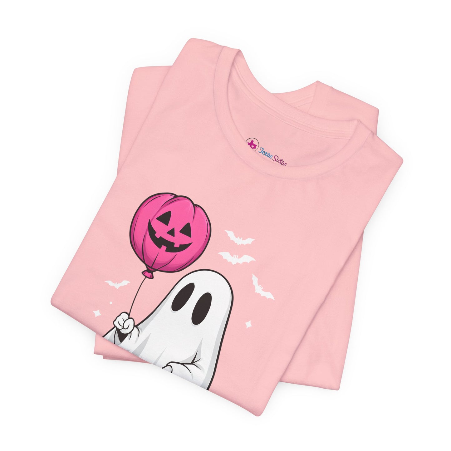 Ghost Tee with Pink Hightops and Pumpkin Balloon
