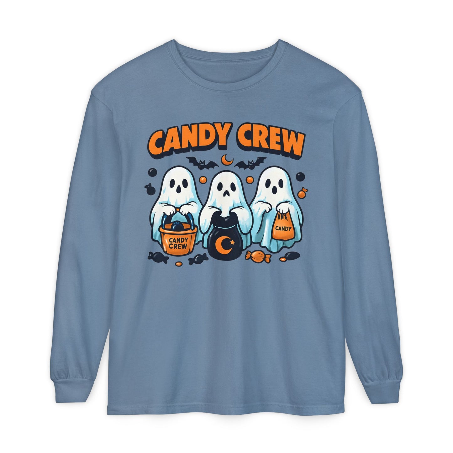 Halloween Ghosts Candy Crew Long Sleeve T-Shirt