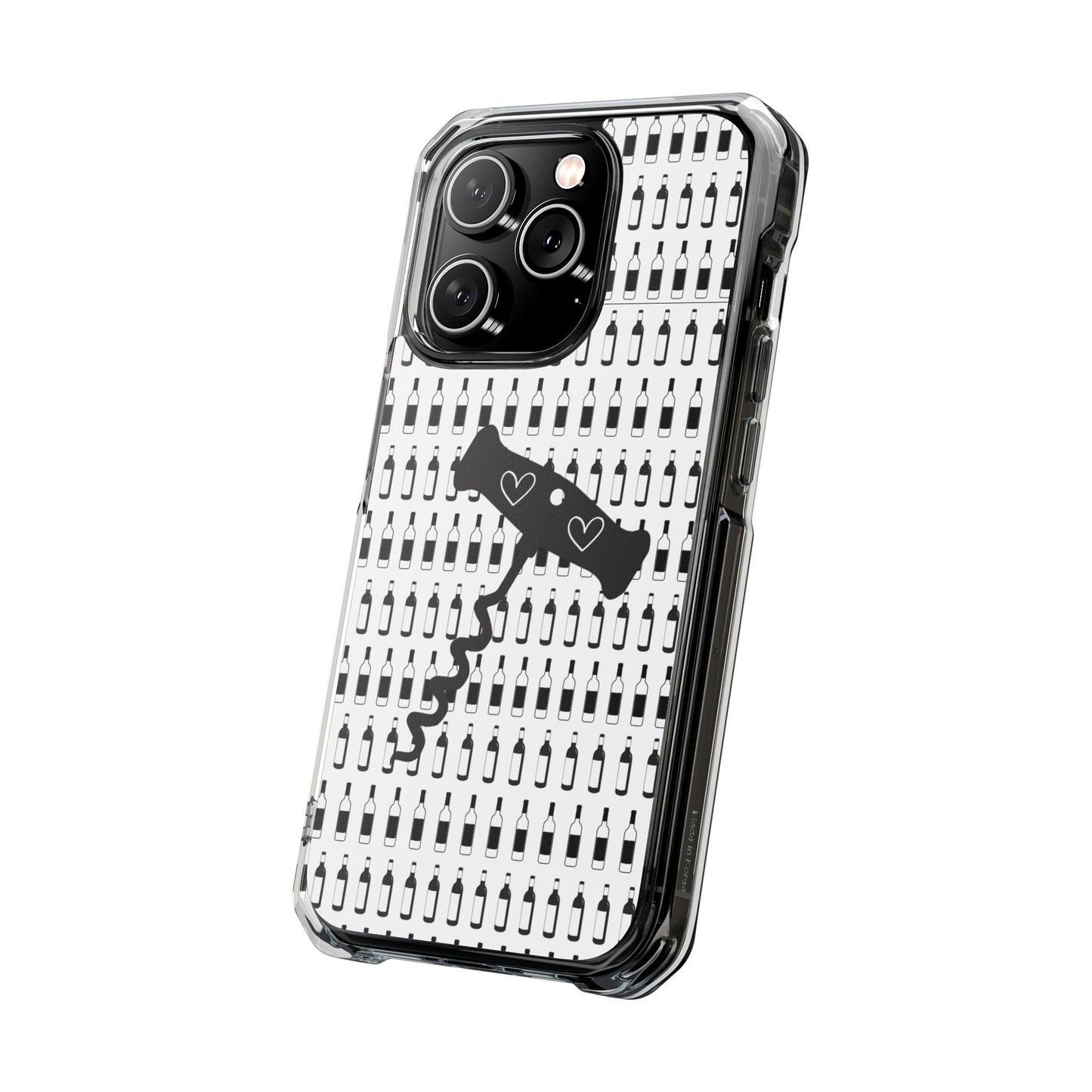 WINE BOTTLES with heart corkscrew Stylish Magnetic Phone Case | Clear Impact Protection