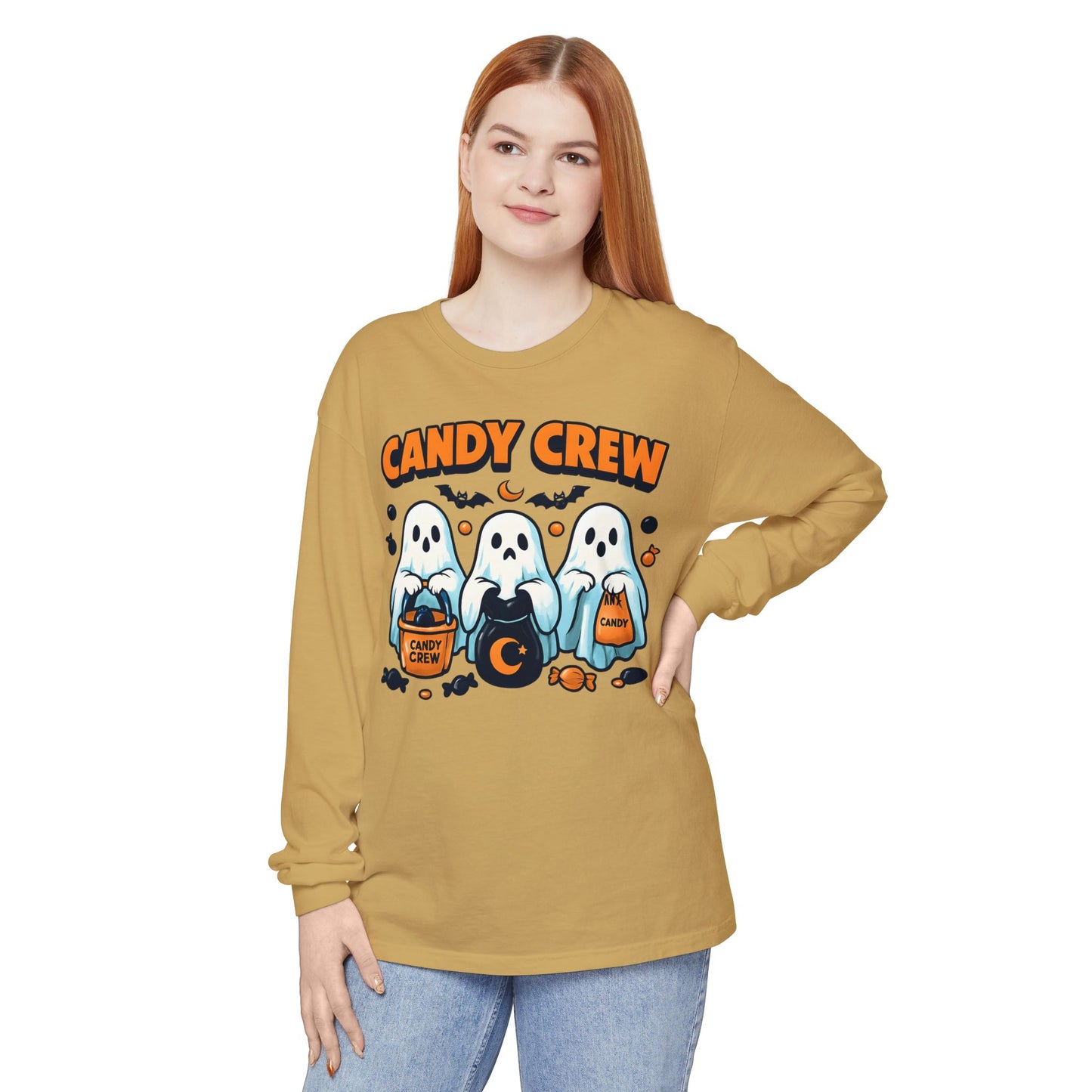Halloween Ghosts Candy Crew Long Sleeve T-Shirt
