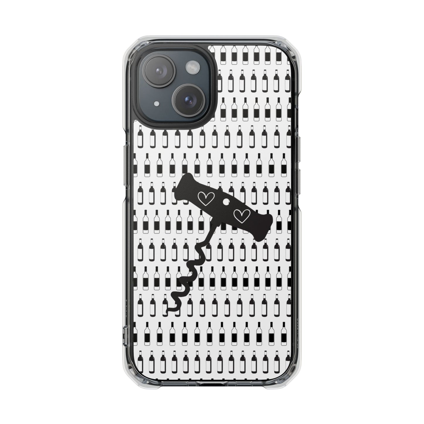 WINE BOTTLES with heart corkscrew Stylish Magnetic Phone Case | Clear Impact Protection