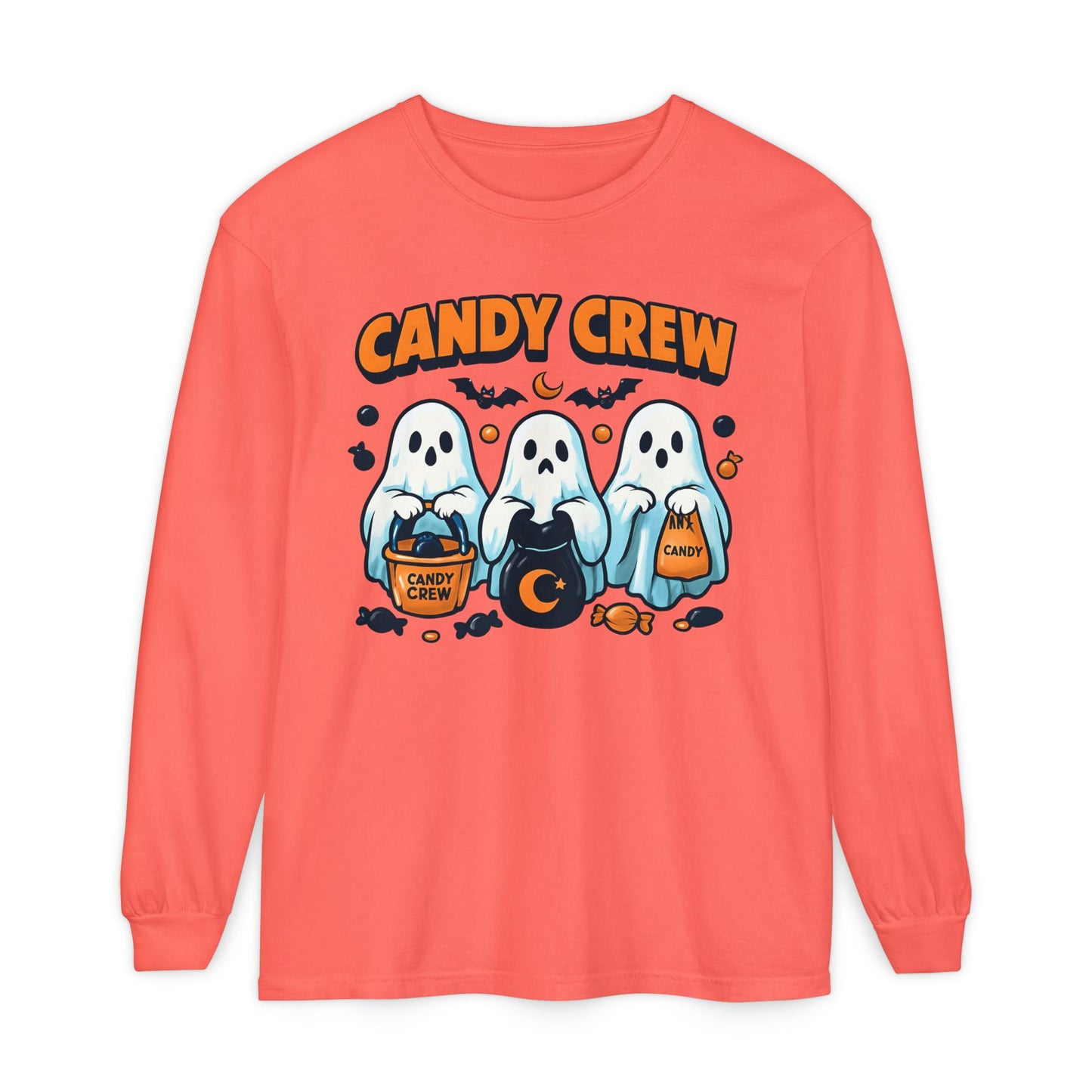Halloween Ghosts Candy Crew Long Sleeve T-Shirt
