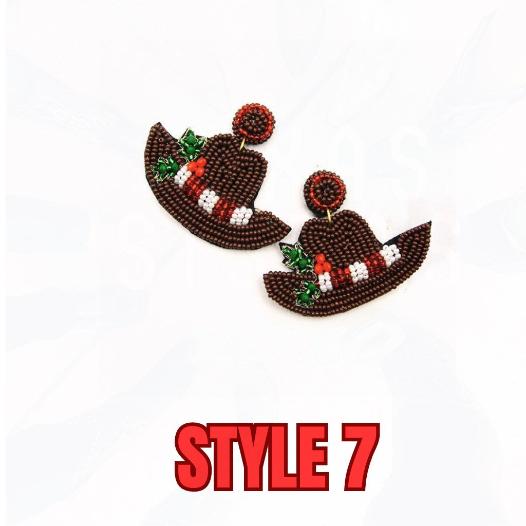 Christmas Seed Bead Earrings - Many Styles