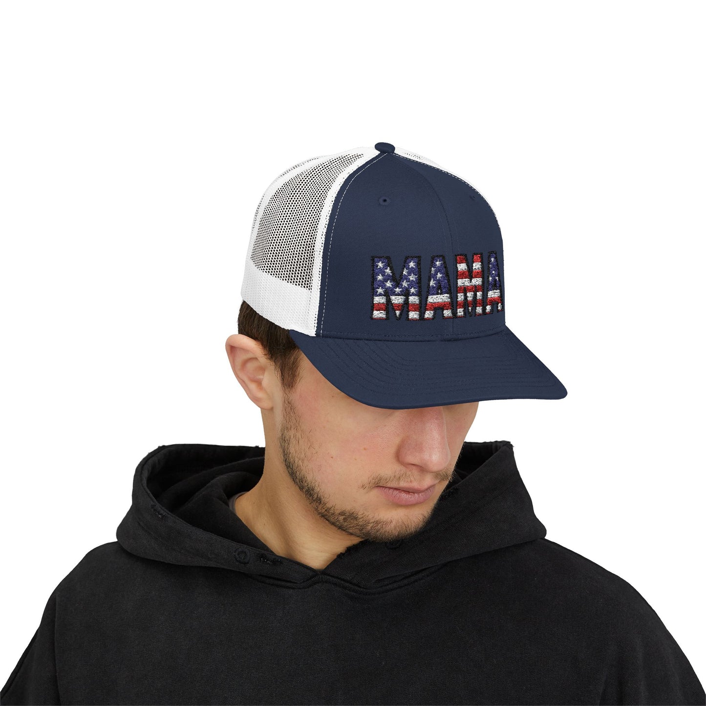 USA FLAG MAMA Snapback Trucker Cap