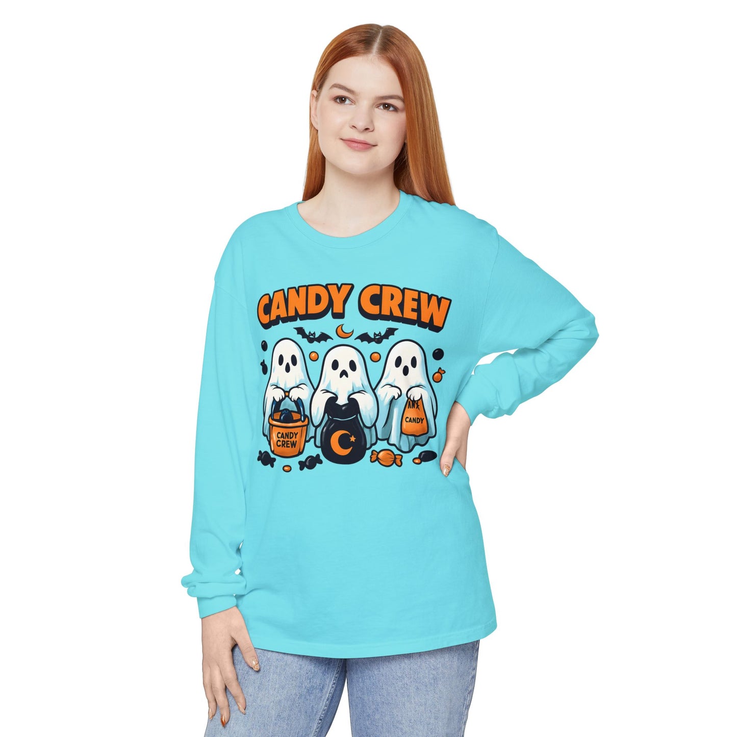 Halloween Ghosts Candy Crew Long Sleeve T-Shirt