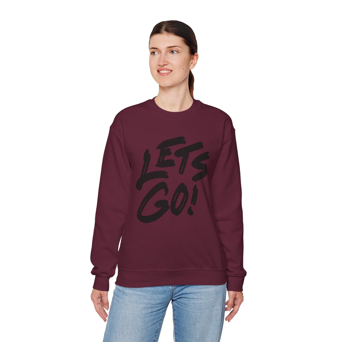Crewneck Sweatshirt LET'S GO Sports Tailgate Fun Events