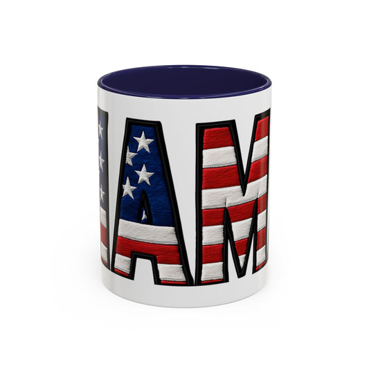 Patriotic AMERICA Flag MAMA Accent Coffee Mug 11 or 15oz