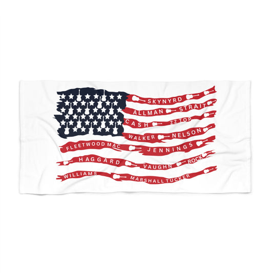 American Rock & Country Music Legends Flag Beach Towel