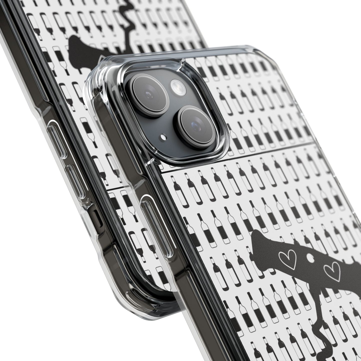 WINE BOTTLES with heart corkscrew Stylish Magnetic Phone Case | Clear Impact Protection