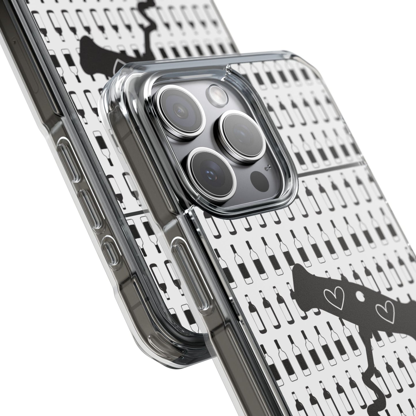 WINE BOTTLES with heart corkscrew Stylish Magnetic Phone Case | Clear Impact Protection