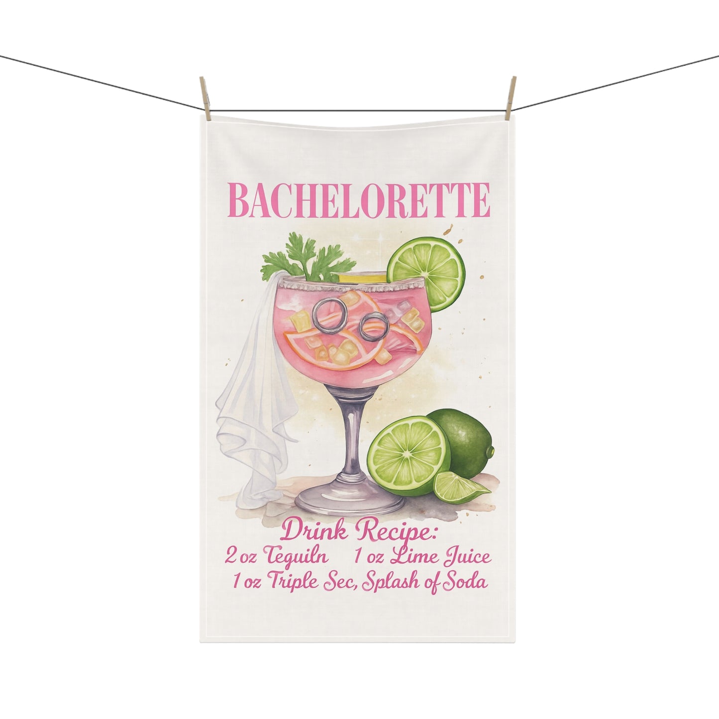 Bachelorette Recipe Tea Towels - Stylish Cotton Kitchen Towels for Cocktail Lovers
