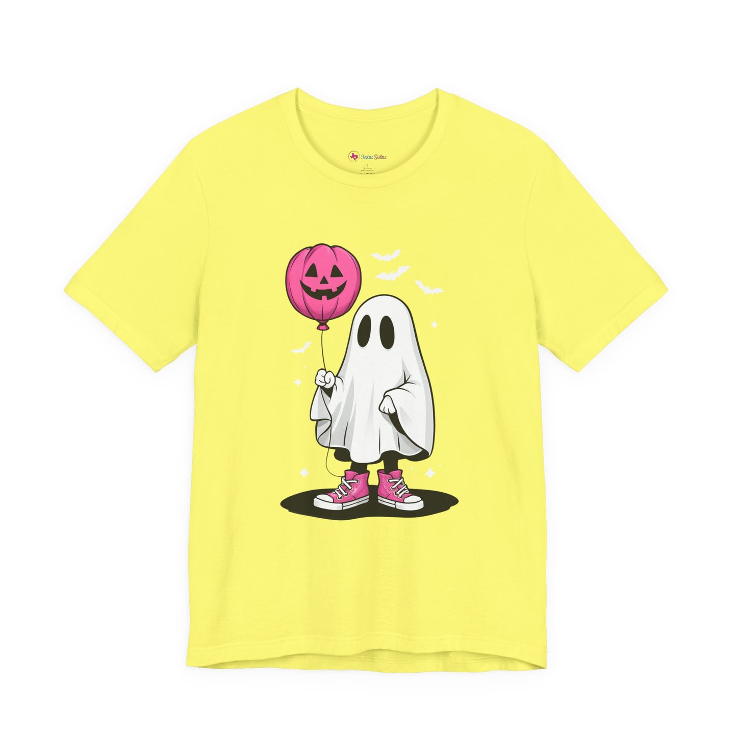Ghost Tee with Pink Hightops and Pumpkin Balloon