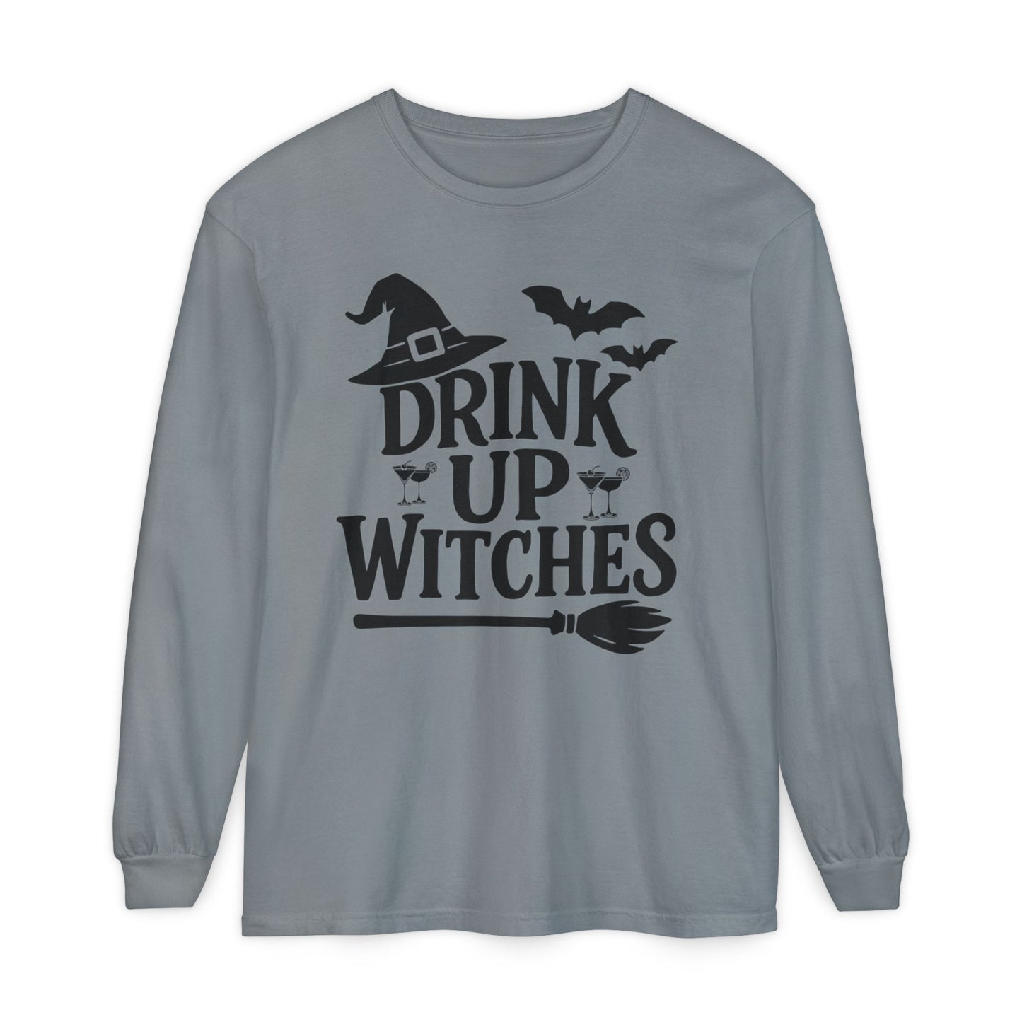 Funny Halloween Long Sleeve T-Shirt - Drink Up Witches