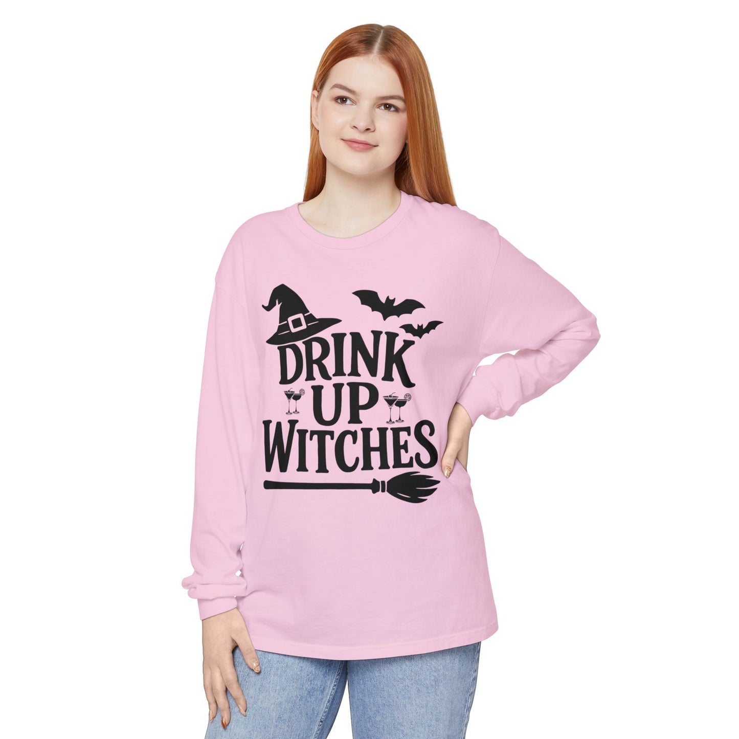 Funny Halloween Long Sleeve T-Shirt - Drink Up Witches