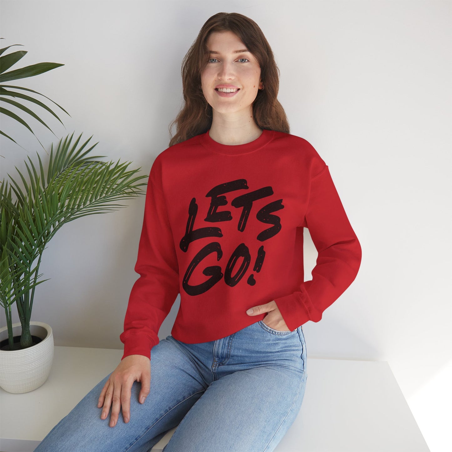 Crewneck Sweatshirt LET'S GO Sports Tailgate Fun Events