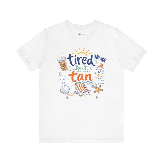 Tired but Tan Beach Graphic T-Shirt