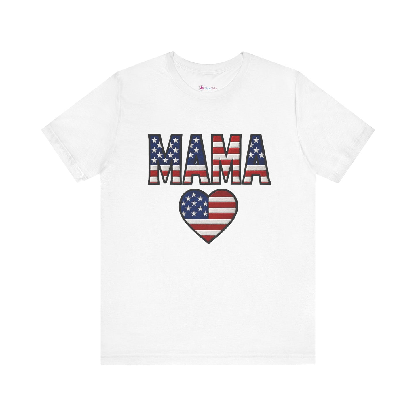 USA FLAG MAMA HEART T-SHIRT