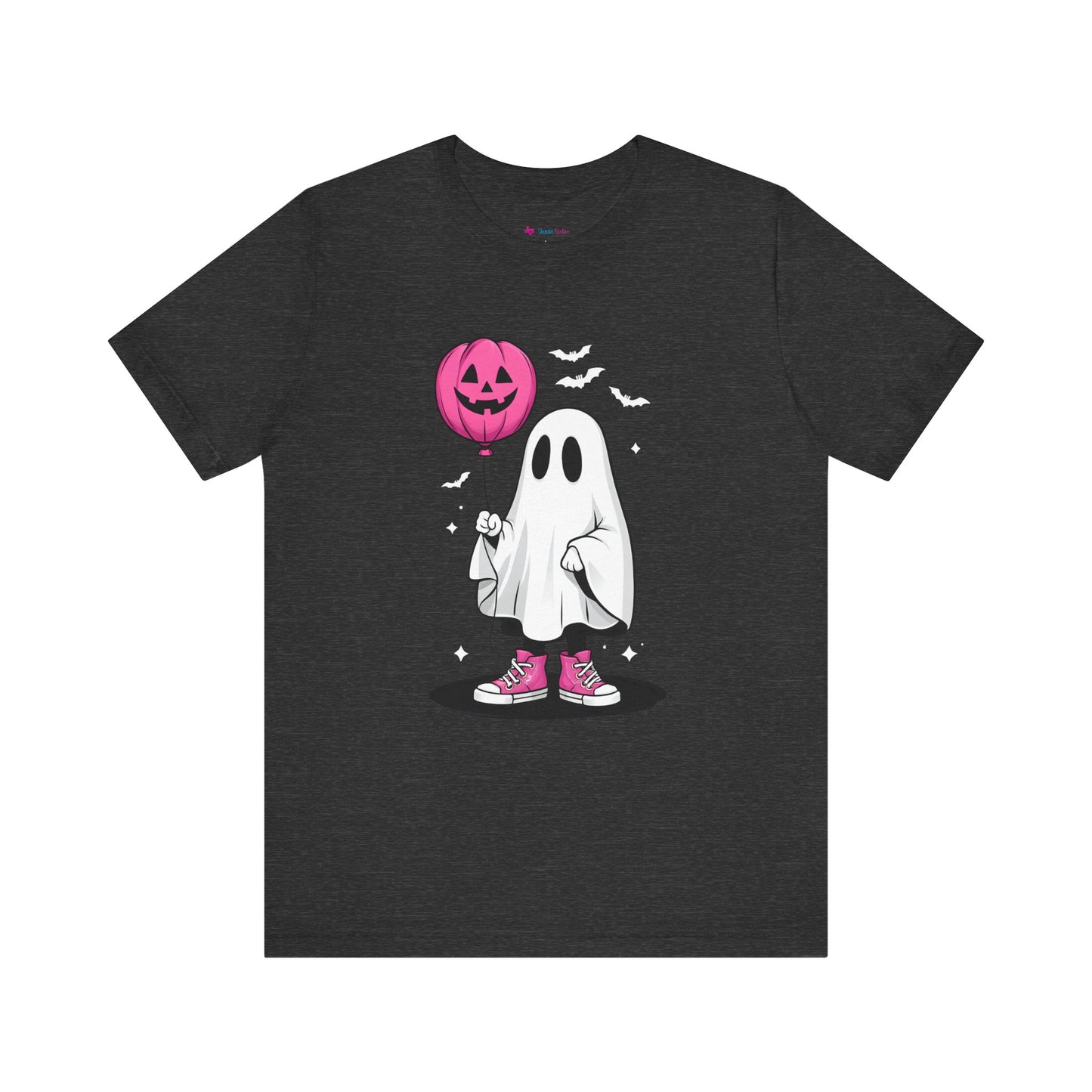 Ghost Tee with Pink Hightops and Pumpkin Balloon
