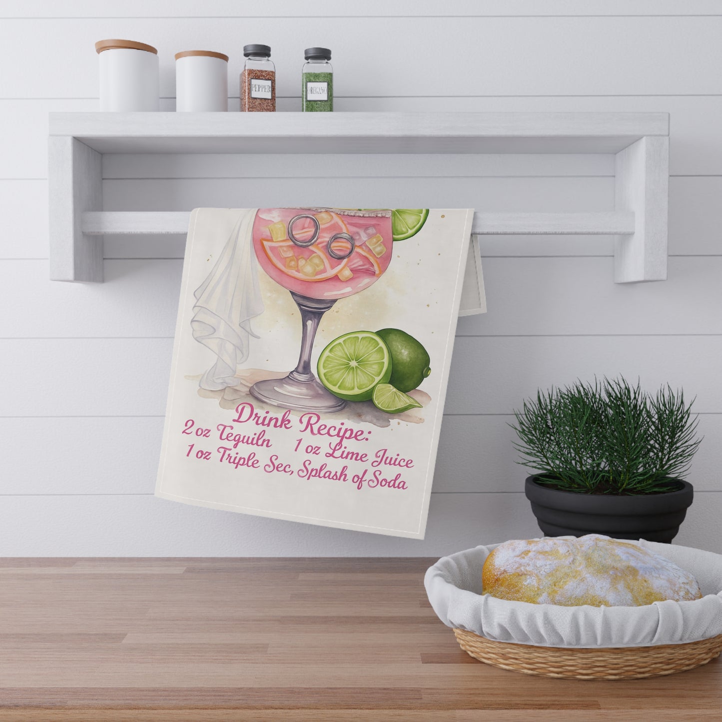 Bachelorette Recipe Tea Towels - Stylish Cotton Kitchen Towels for Cocktail Lovers