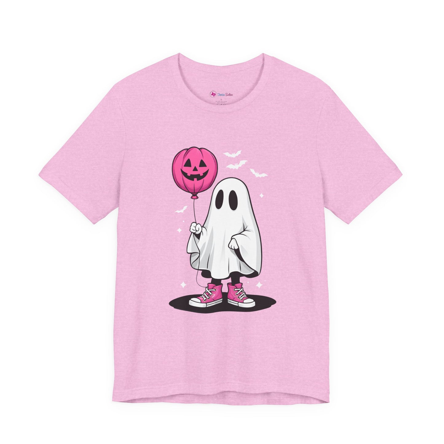Ghost Tee with Pink Hightops and Pumpkin Balloon