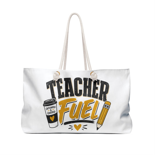Teacher Fuel Weekender Bag — Coffee & Pencil Travel Tote for Educators
