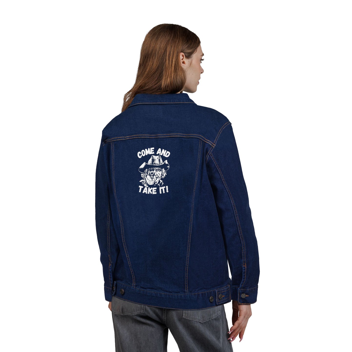 COME and Take IT Denim Jacket - Black or Denim