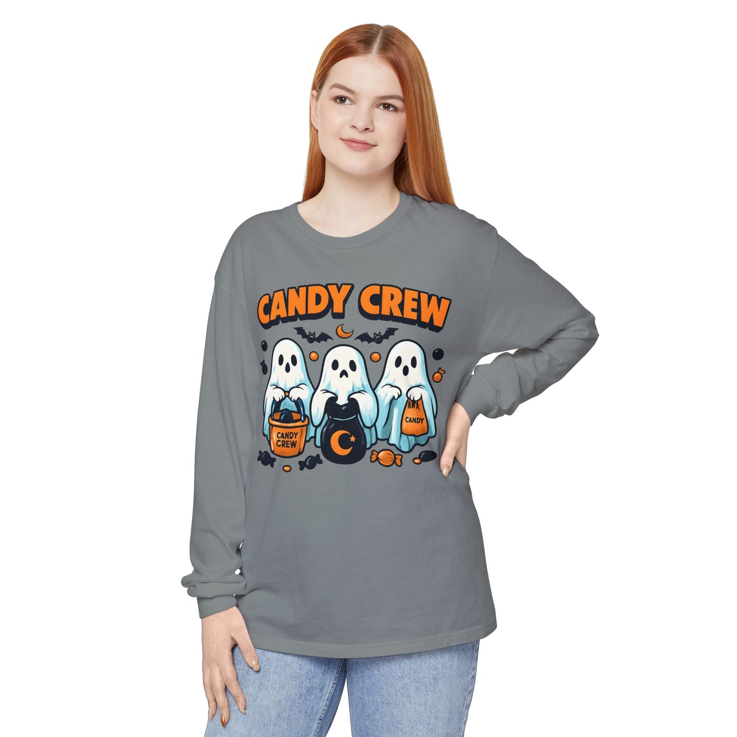 Halloween Ghosts Candy Crew Long Sleeve T-Shirt