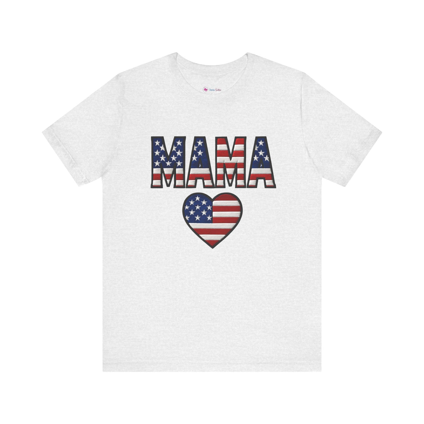USA FLAG MAMA HEART T-SHIRT