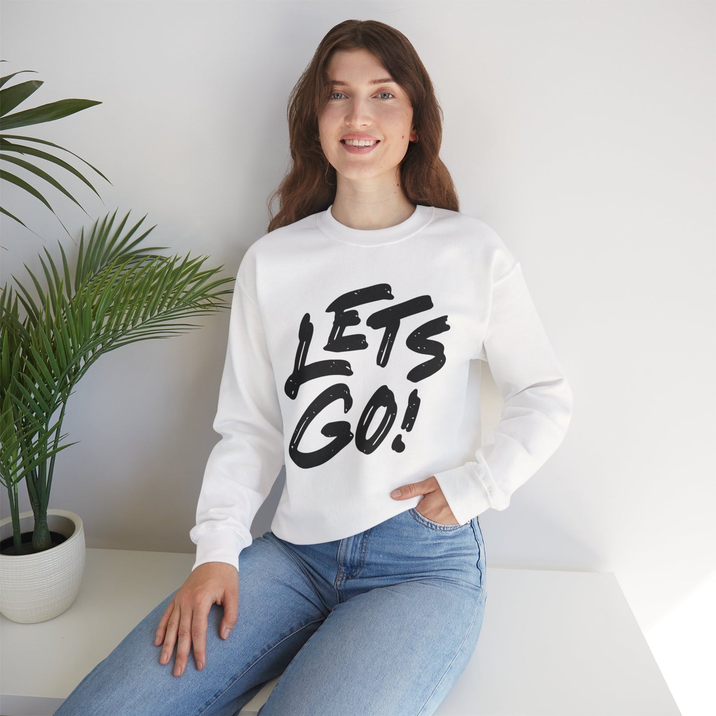Crewneck Sweatshirt LET'S GO Sports Tailgate Fun Events