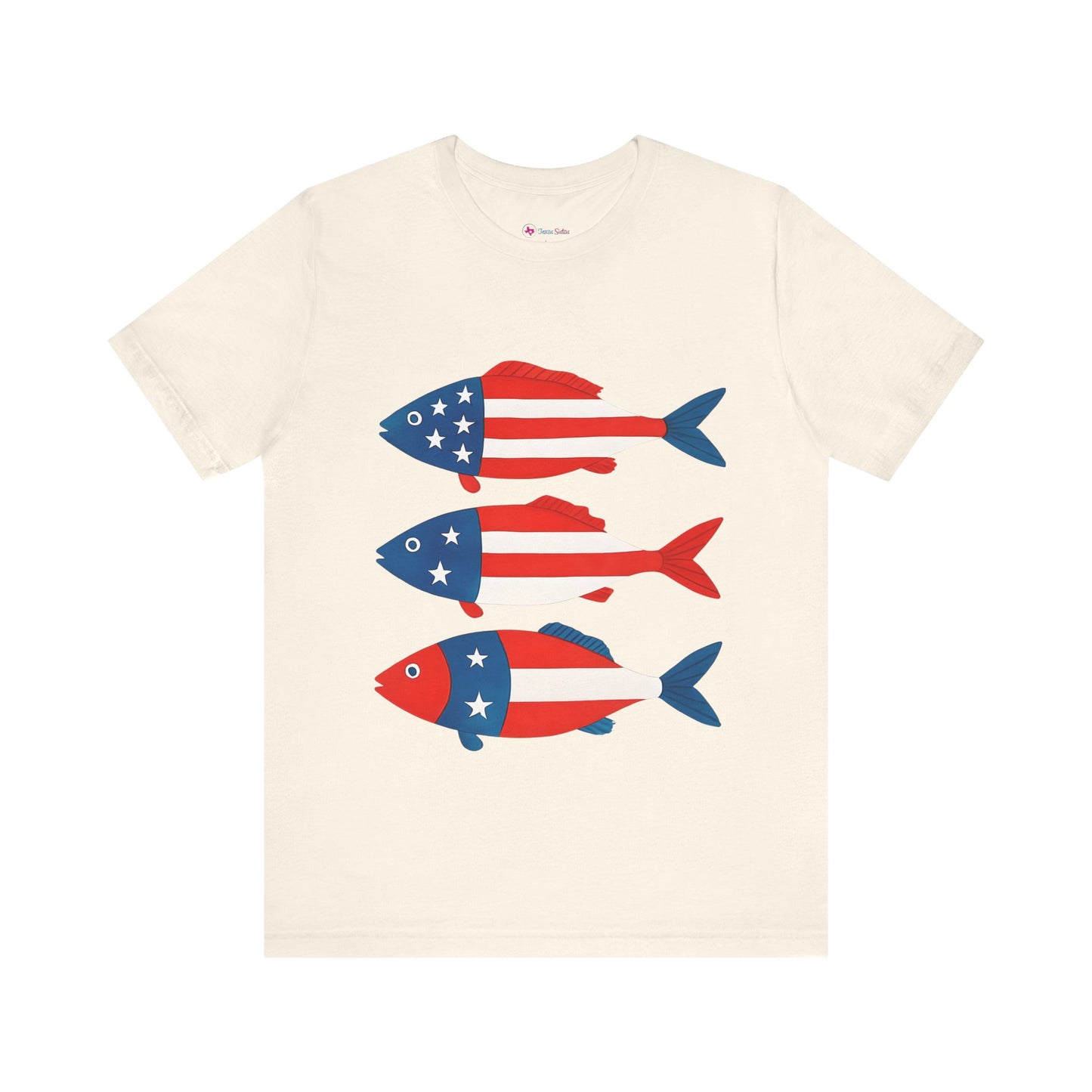 USA Flag Fish Design T-Shirt Unisex