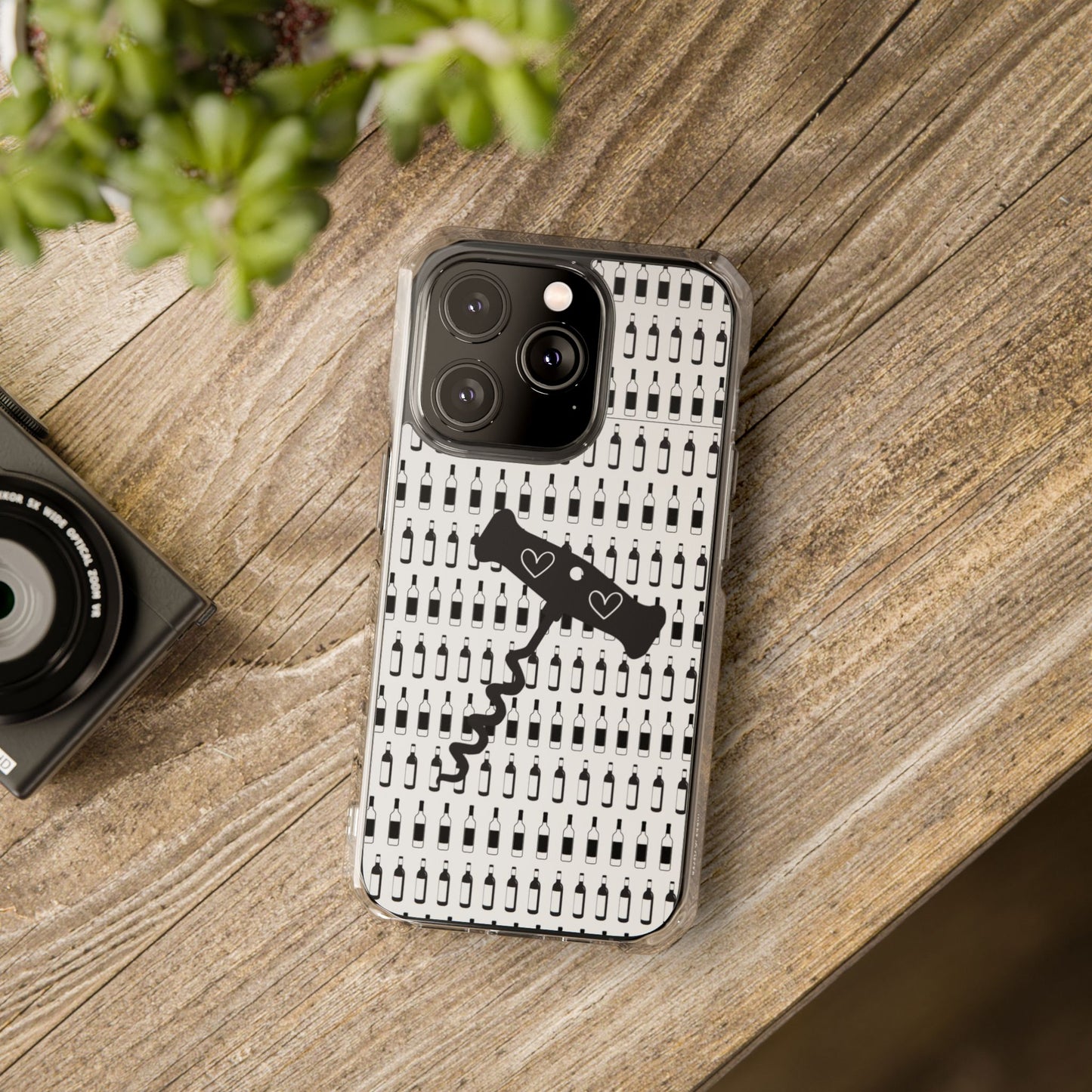 WINE BOTTLES with heart corkscrew Stylish Magnetic Phone Case | Clear Impact Protection