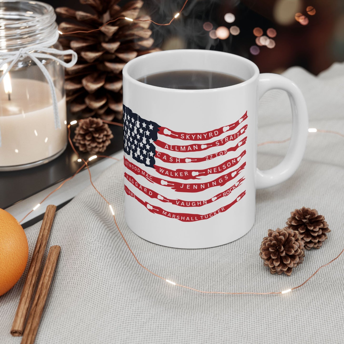 Best bands guitar USA flag mug coffee cup