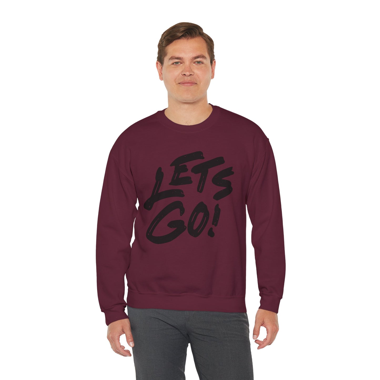 Crewneck Sweatshirt LET'S GO Sports Tailgate Fun Events