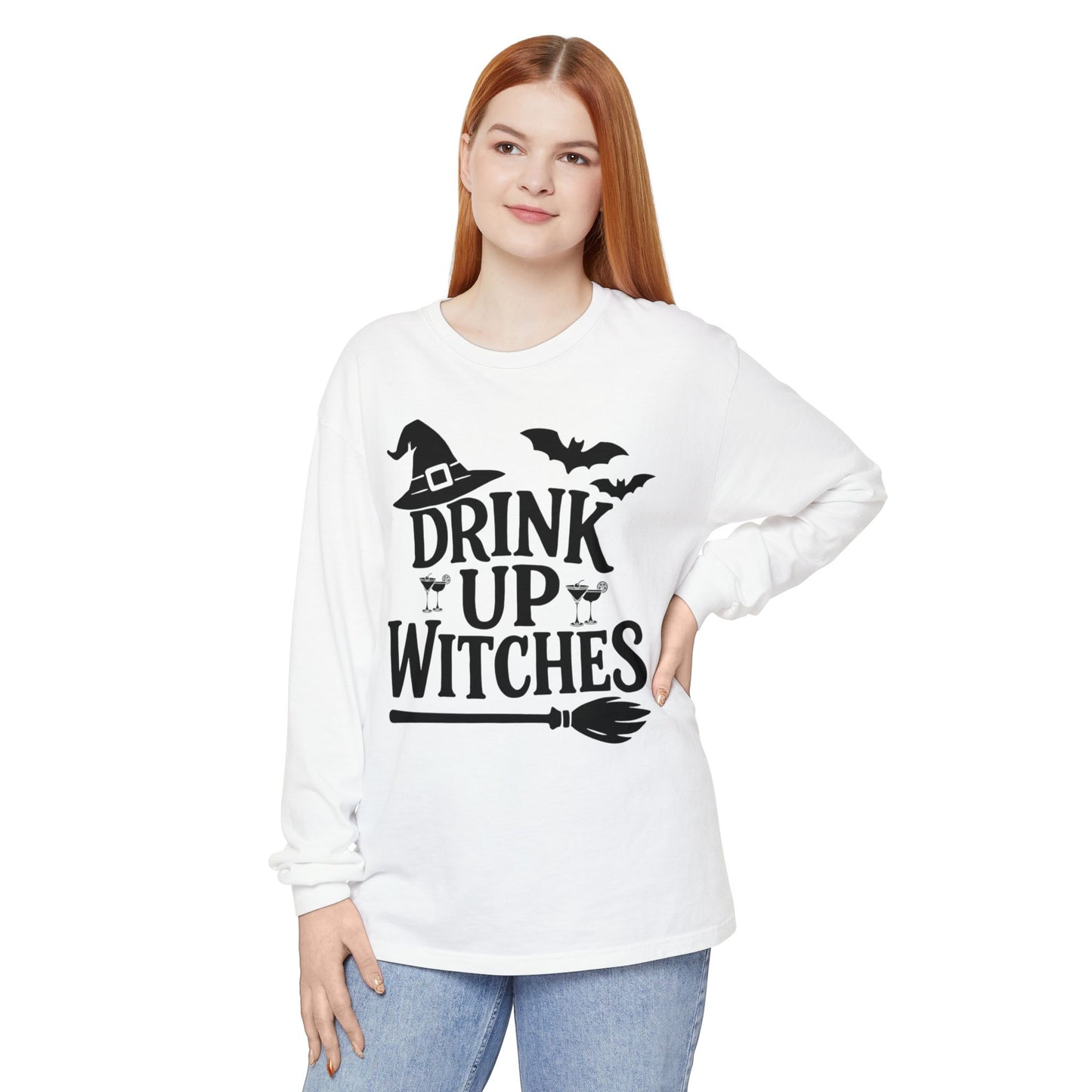Funny Halloween Long Sleeve T-Shirt - Drink Up Witches