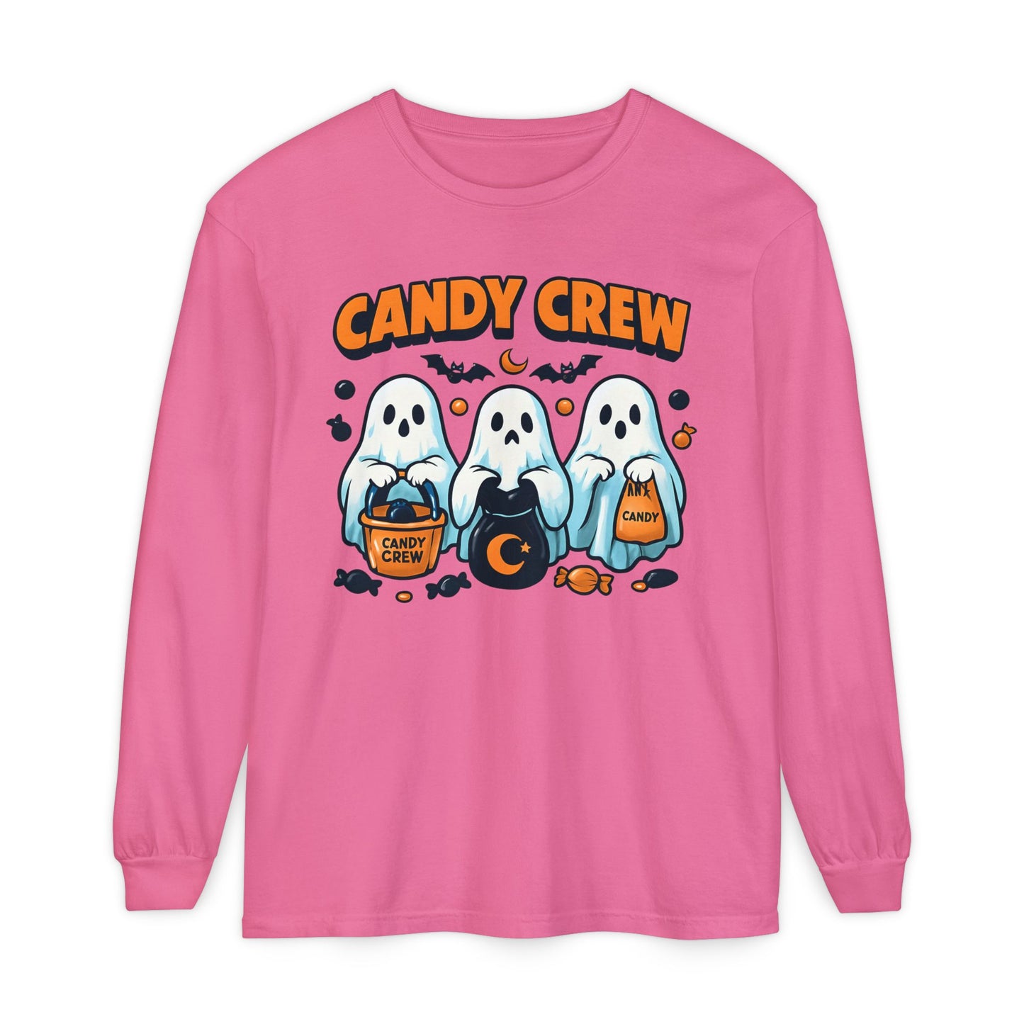 Halloween Ghosts Candy Crew Long Sleeve T-Shirt