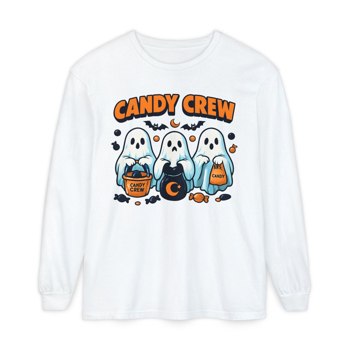 Halloween Ghosts Candy Crew Long Sleeve T-Shirt