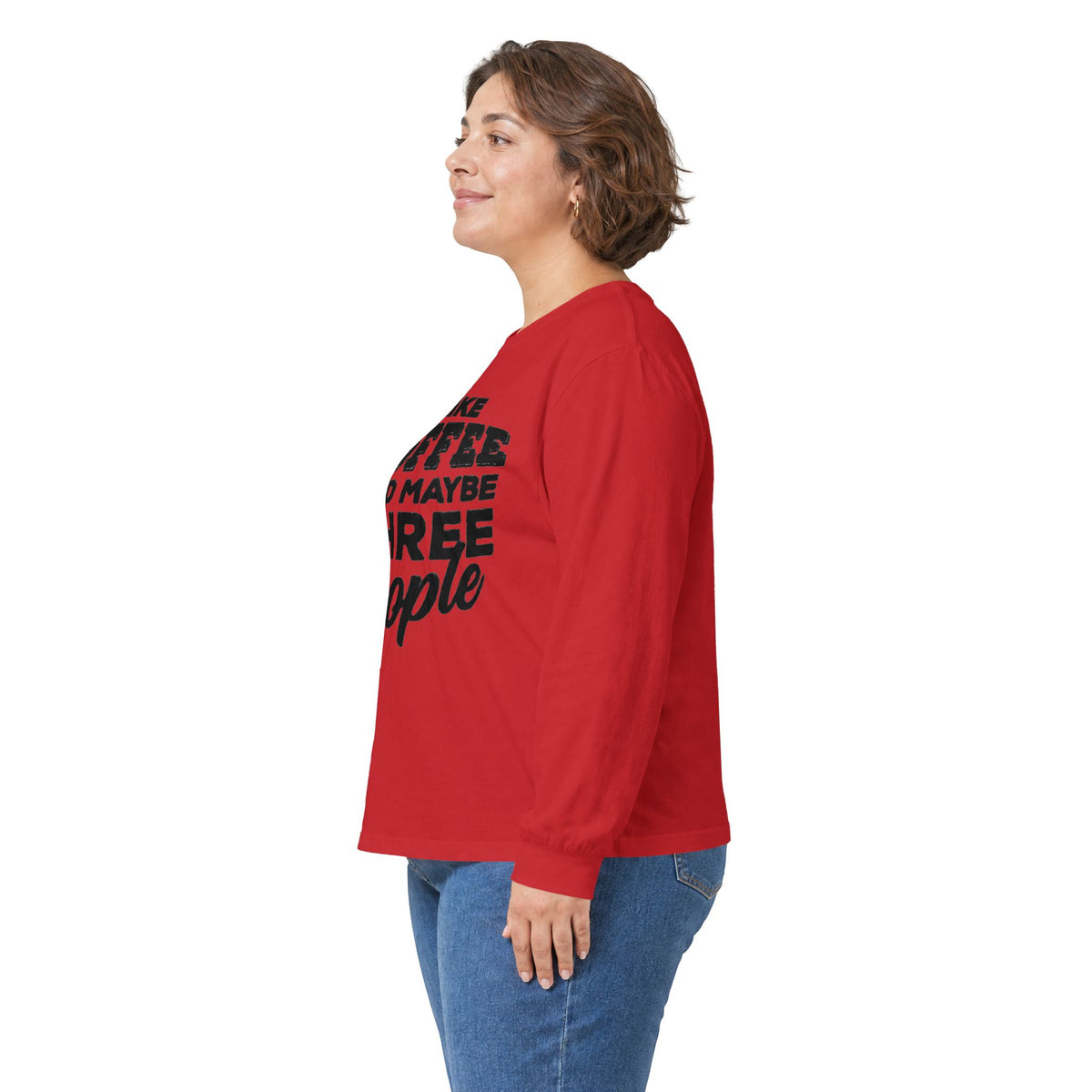 I Like Coffee and Maybe Three People T-Shirt Long Sleeve Funny Graphic