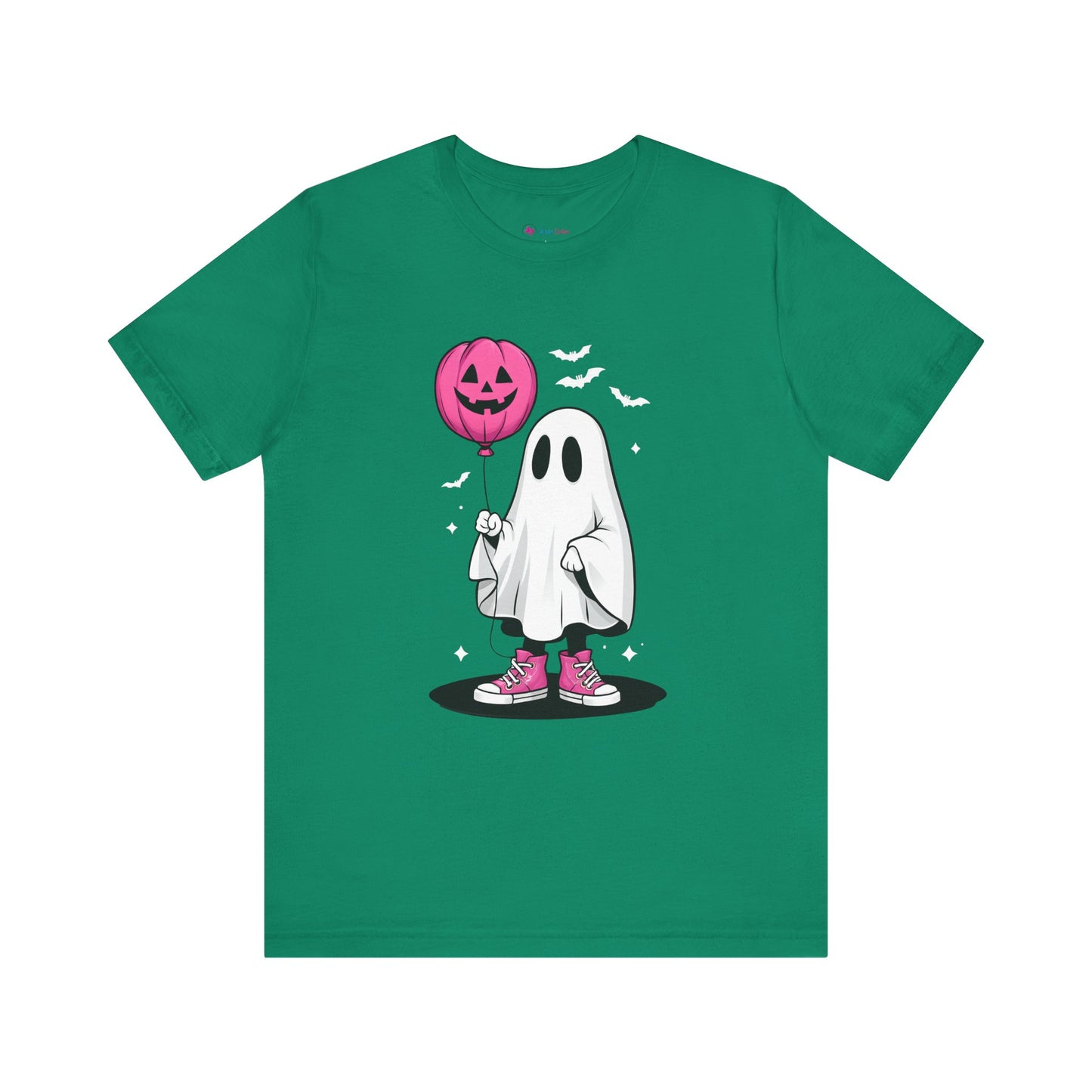 Ghost Tee with Pink Hightops and Pumpkin Balloon
