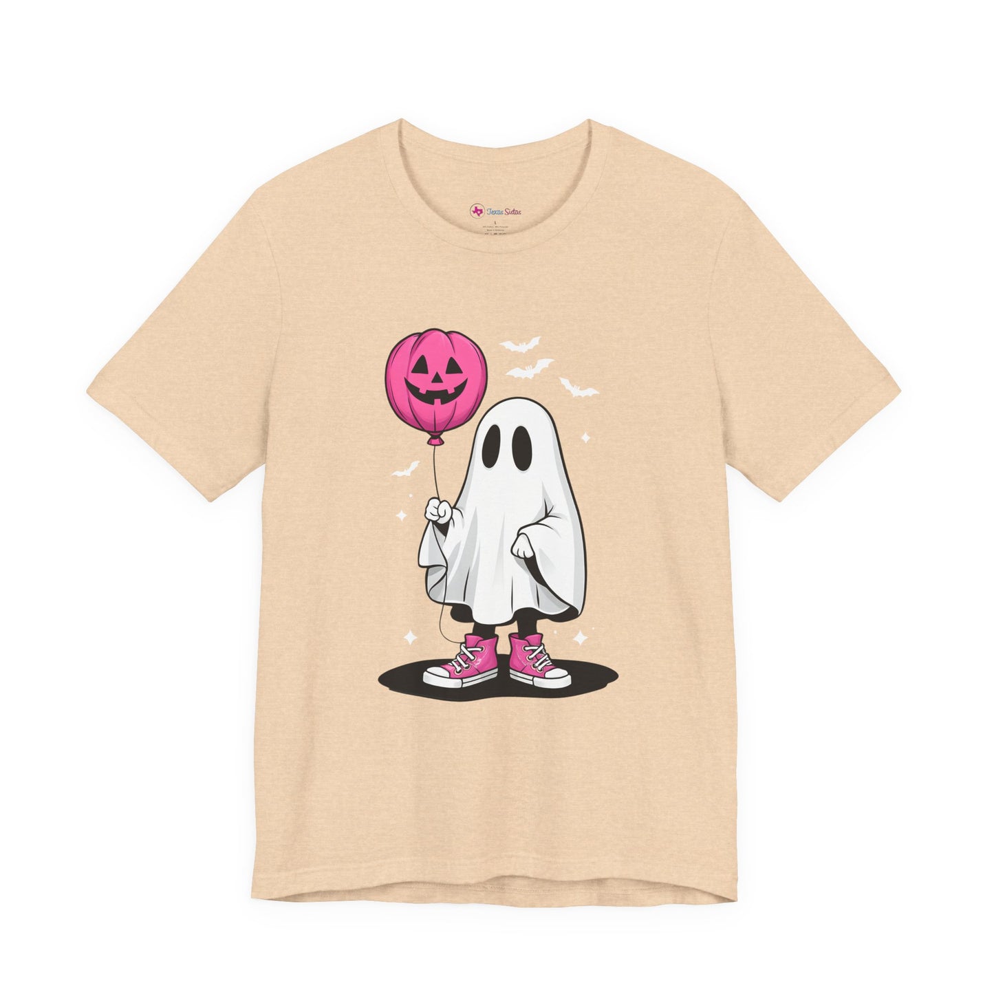 Ghost Tee with Pink Hightops and Pumpkin Balloon
