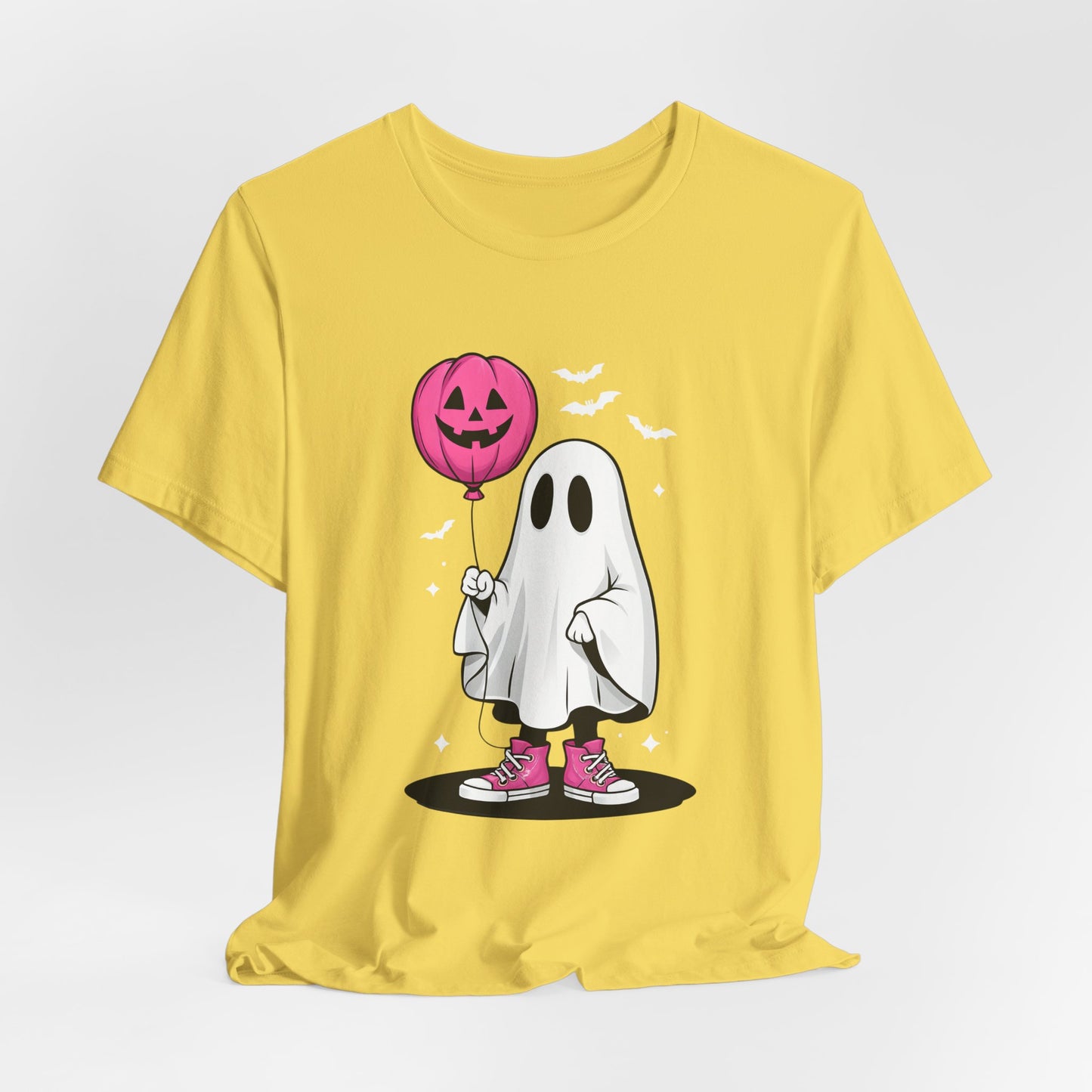 Ghost Tee with Pink Hightops and Pumpkin Balloon