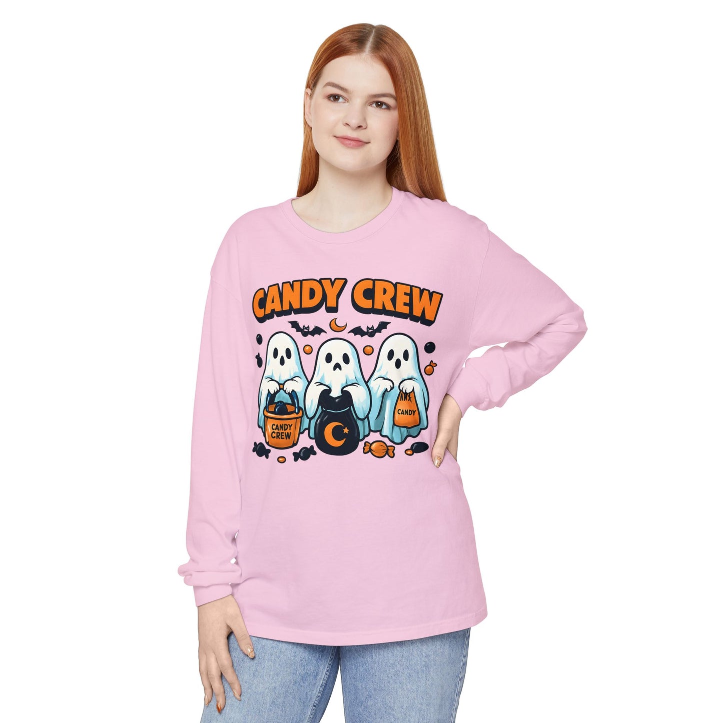 Halloween Ghosts Candy Crew Long Sleeve T-Shirt