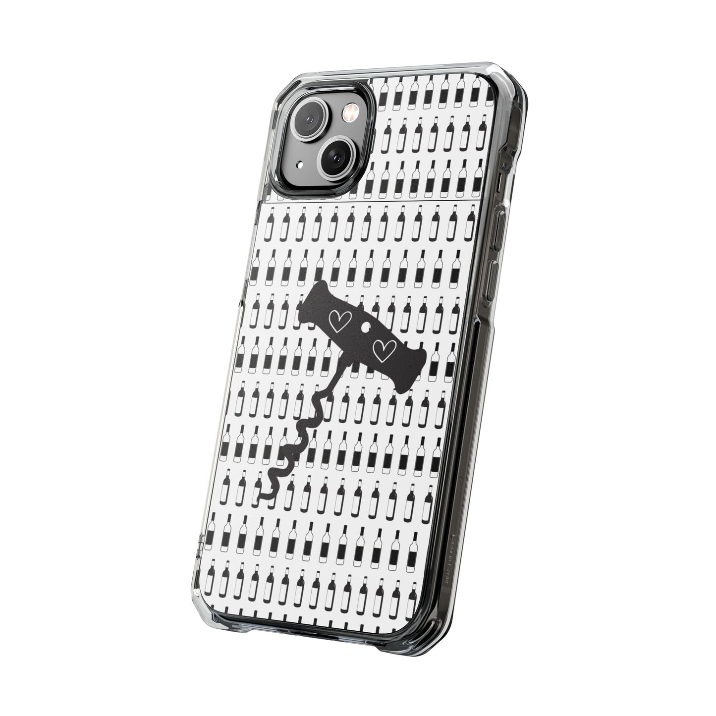 WINE BOTTLES with heart corkscrew Stylish Magnetic Phone Case | Clear Impact Protection
