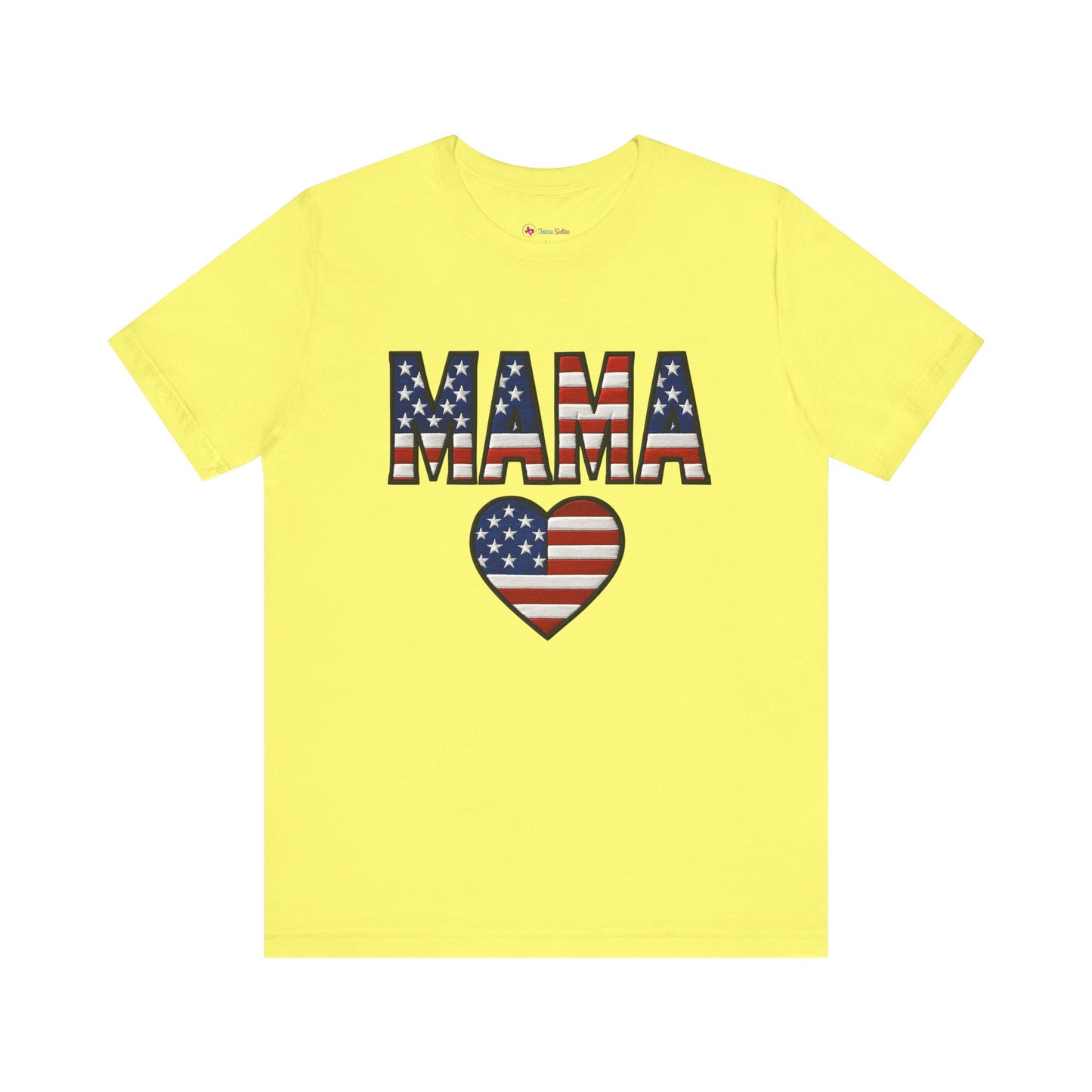 USA FLAG MAMA HEART T-SHIRT