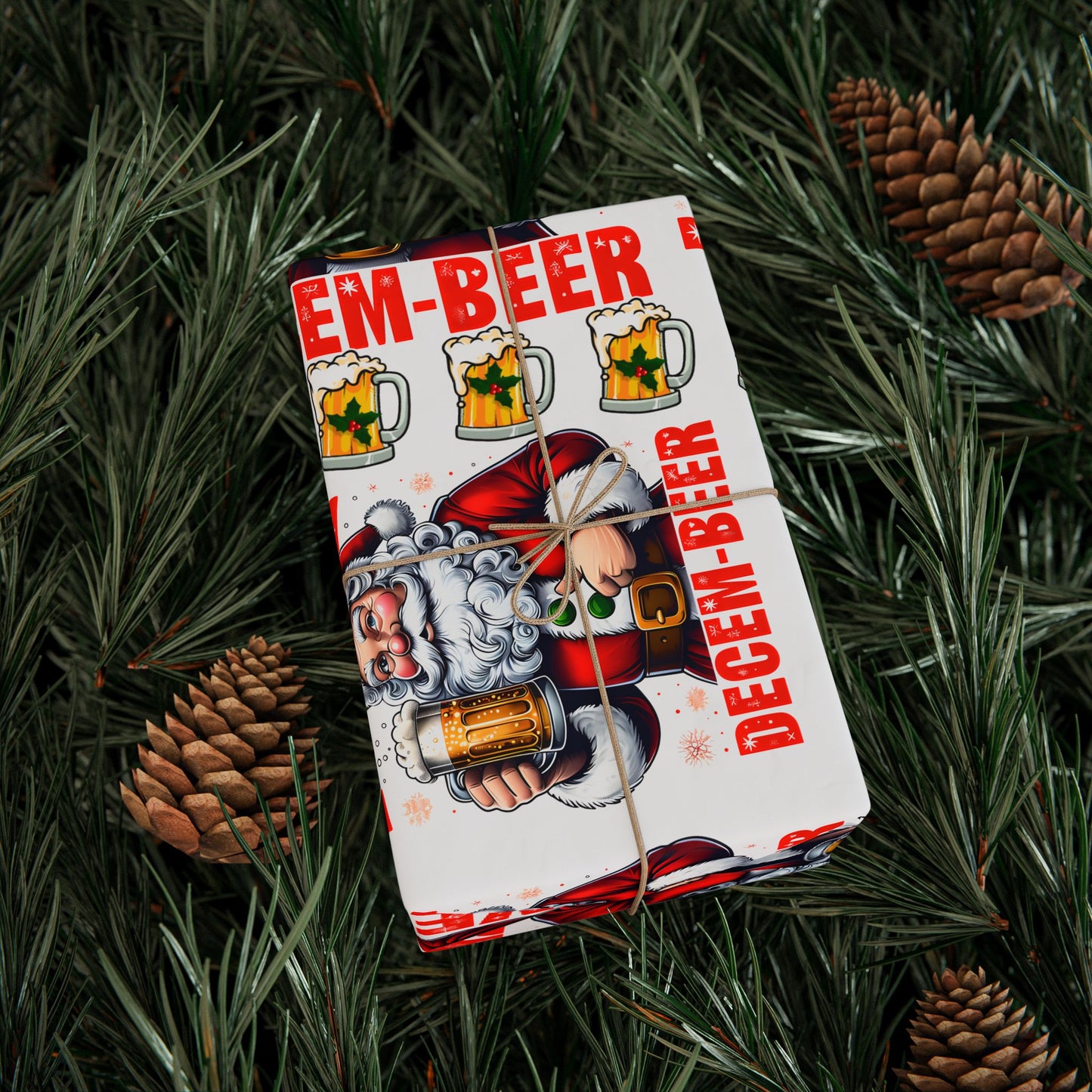 Funny Christmas Wrapping Paper I love DECEM-BEER