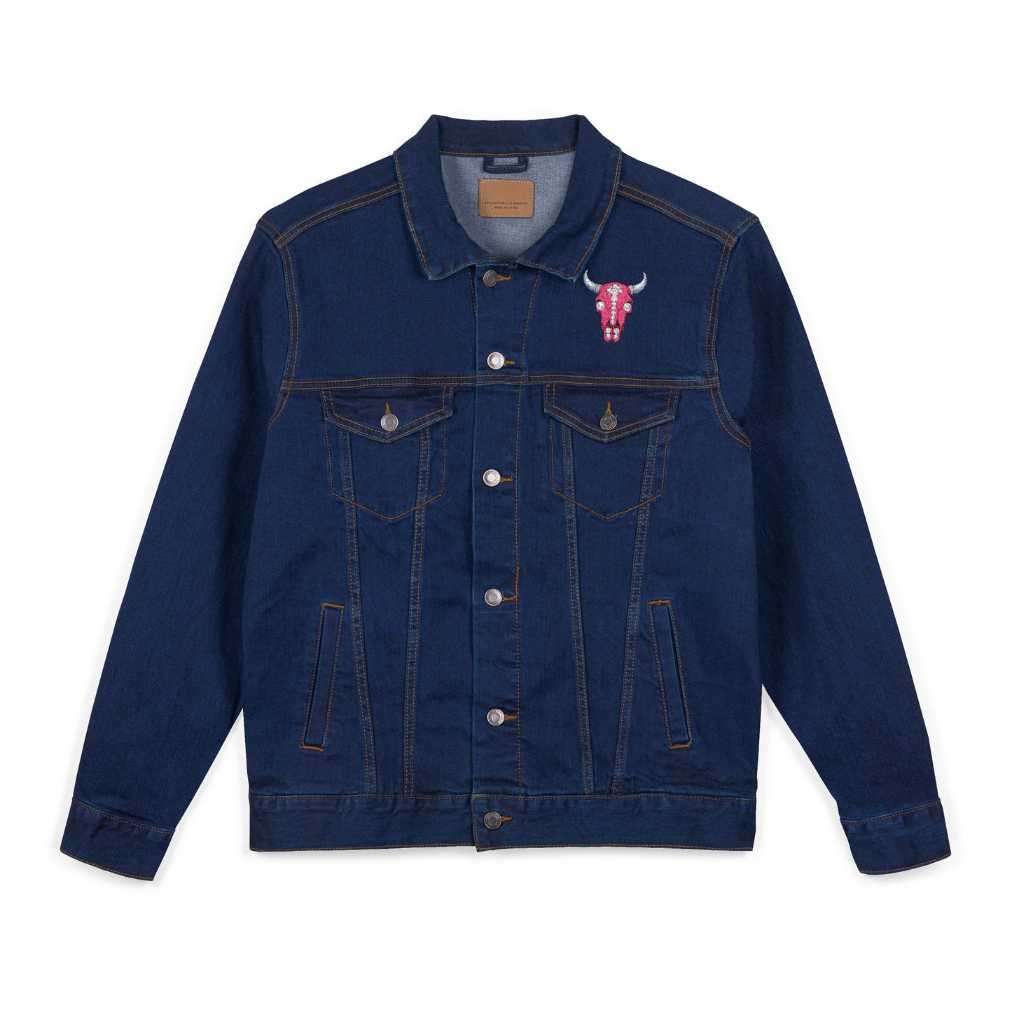 Western Bling Skull Denim Jacket - White, Black or Denim LOVE